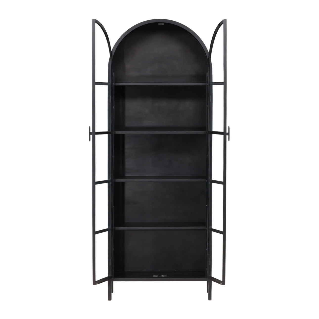 Black Iron and Glass Cabinet 32 in Wide