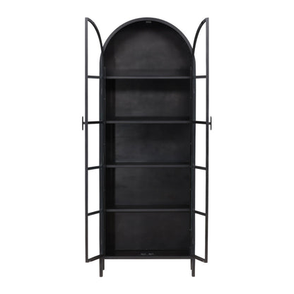 Black Iron and Glass Cabinet 32 in Wide