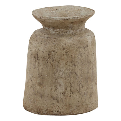 Beige Paper Mache Vase 12 in Wide