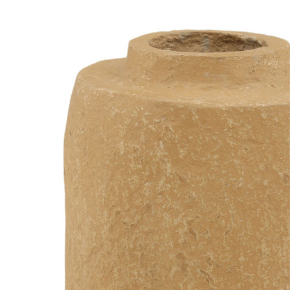 Brown Paper Mache Vase 11 in Wide