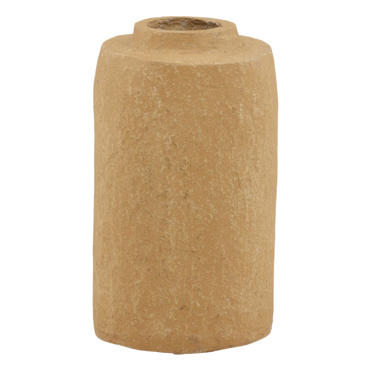 Brown Paper Mache Vase 11 in Wide