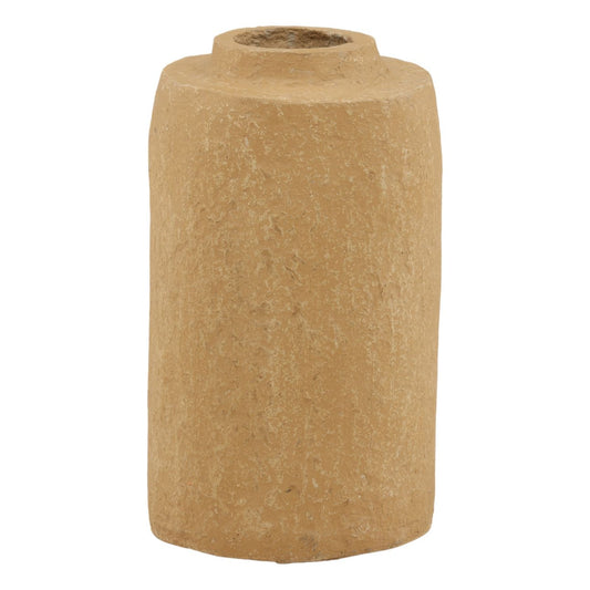 Brown Paper Mache Vase 11 in Wide