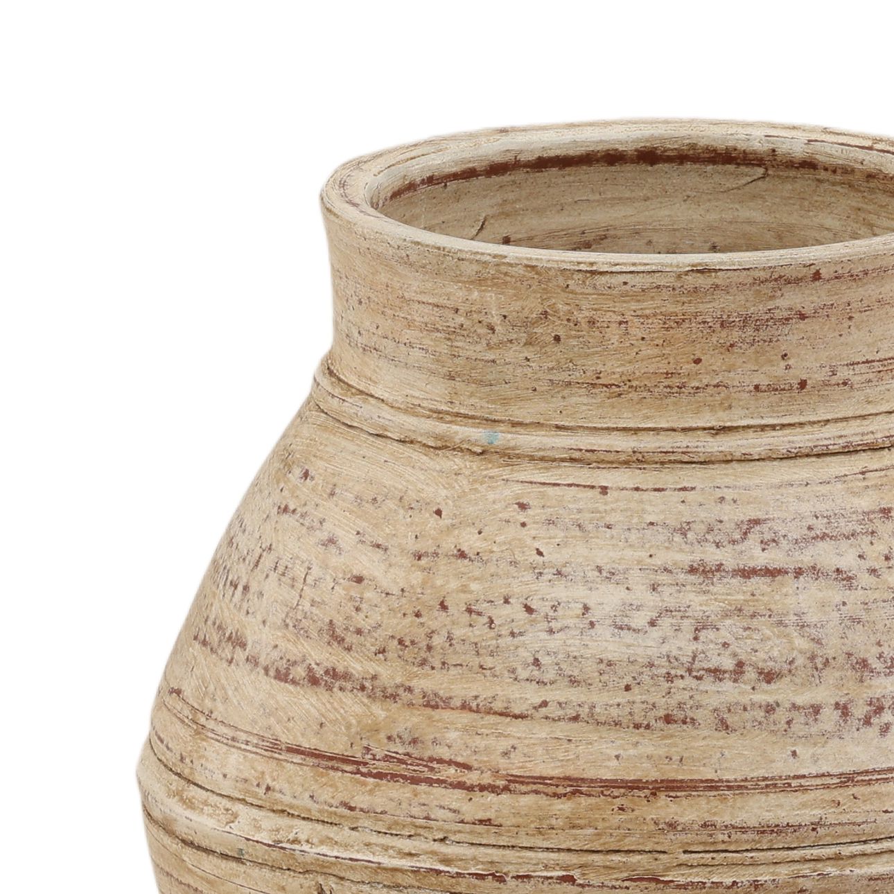 Antique White Ceramic Vase 9 in Wide