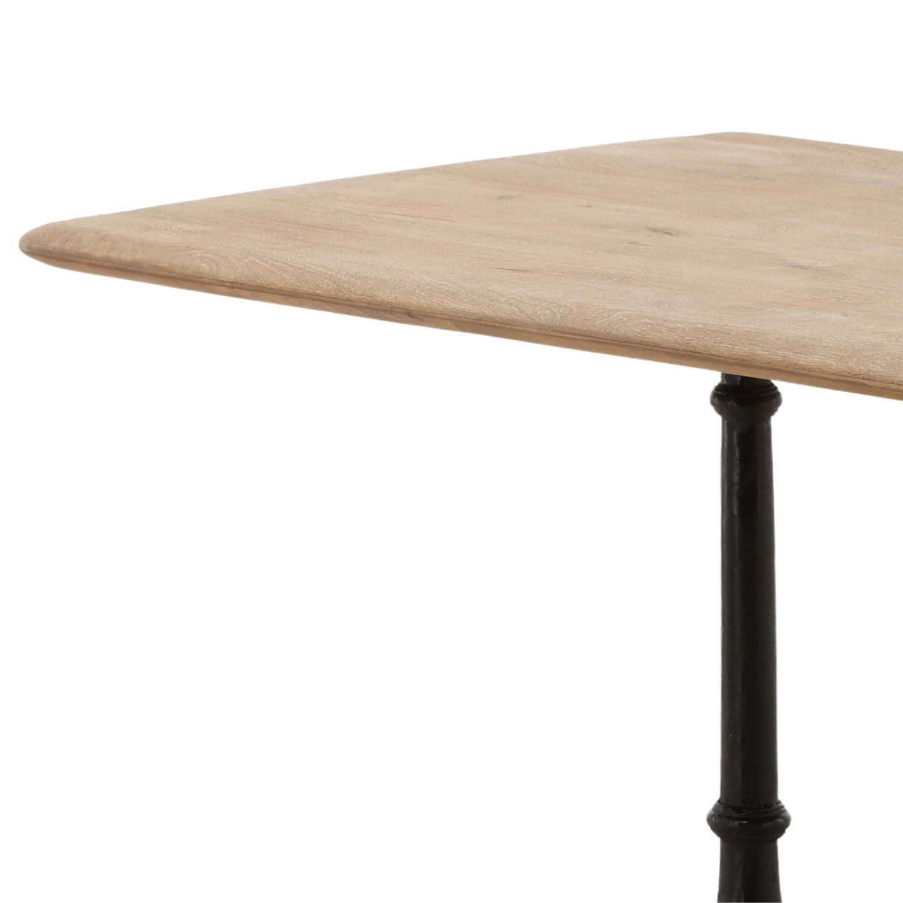 Natural and Black Mango Wood and Iron Table 78 in Wide