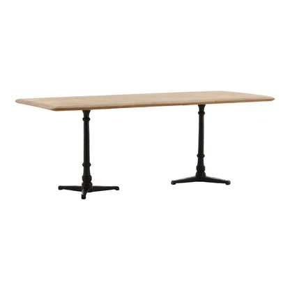 Natural and Black Mango Wood and Iron Table 78 in Wide