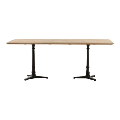 Natural and Black Mango Wood and Iron Table 78 in Wide