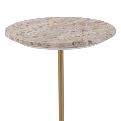 Refined Tendu Marble, Rajnagar Marble and Iron Side Table