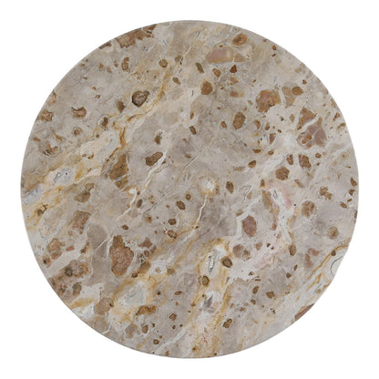 Beige and Brass Tendu Marble, Rajnagar Marble and Iron Table 15 in Wide