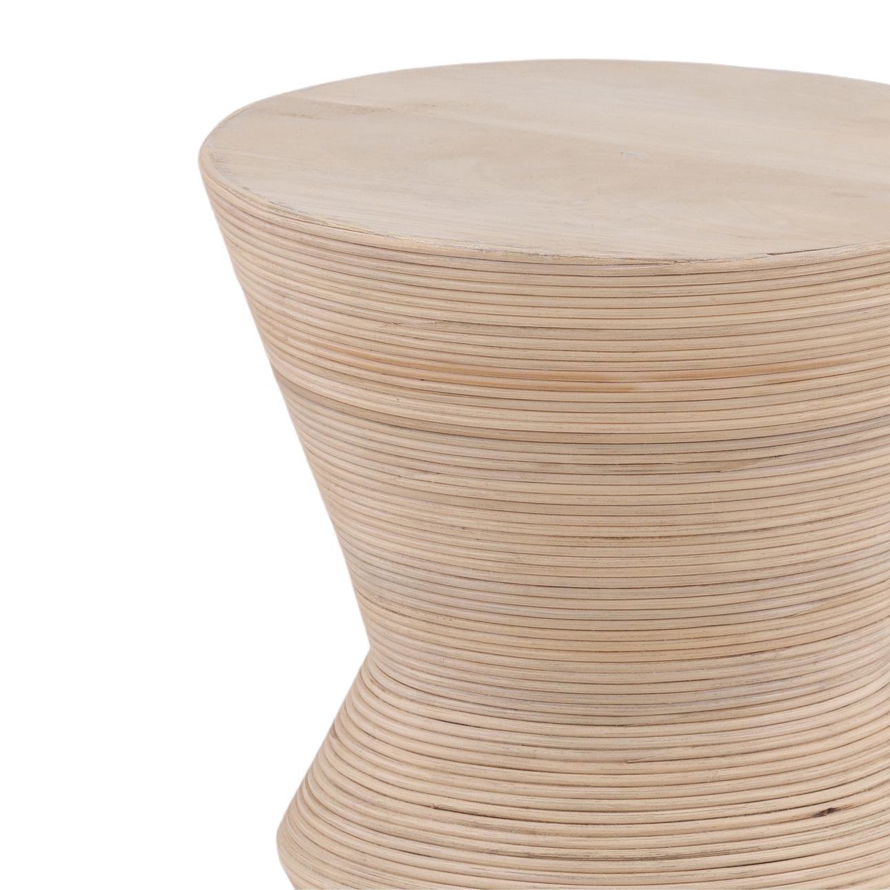 Light Natural Mango Wood and Cane Table 13 in Wide