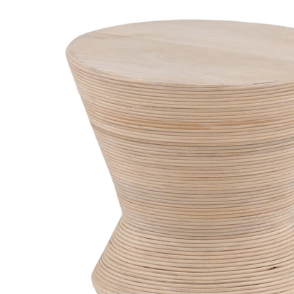 Light Natural Mango Wood and Cane Table 13 in Wide