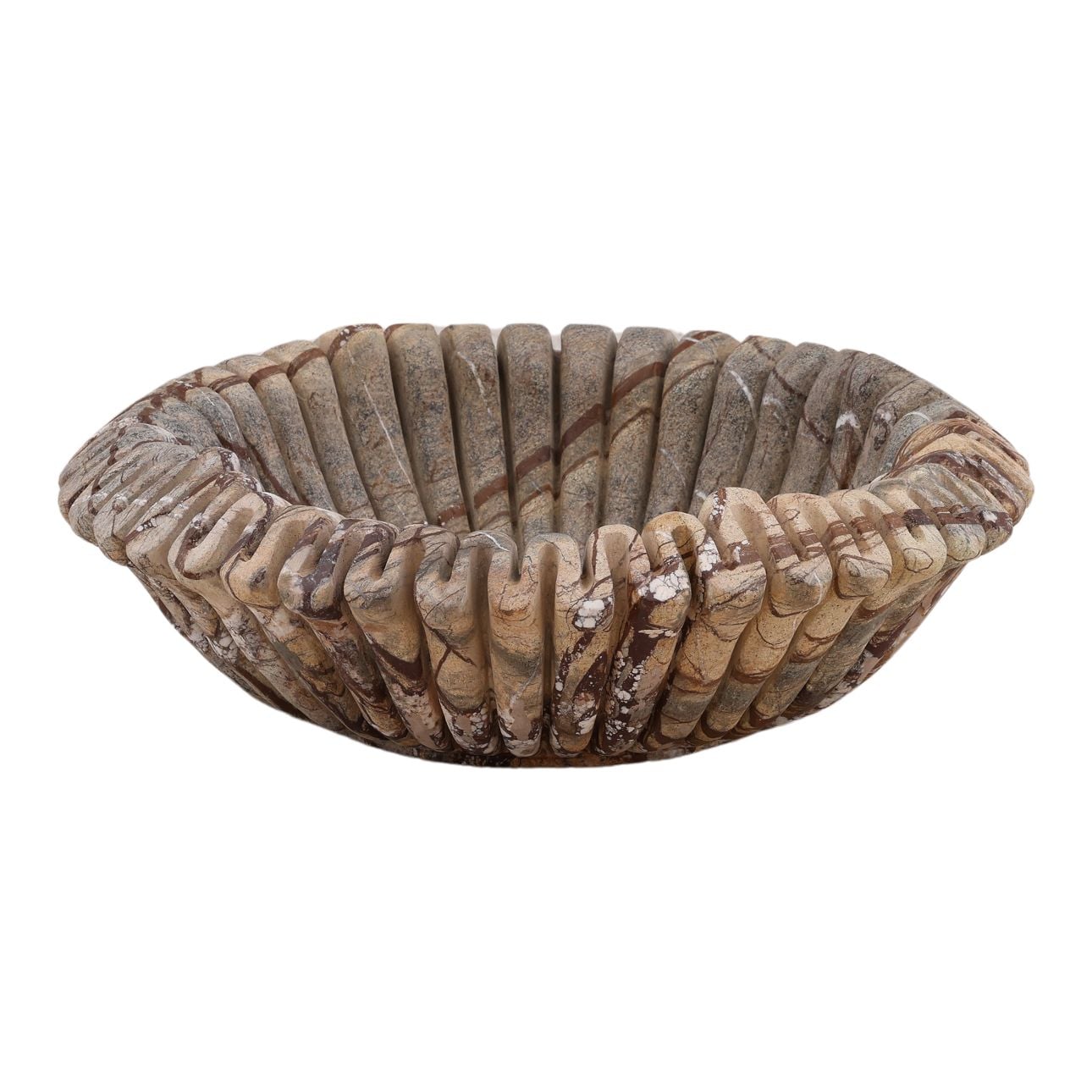 Brown Marble Bowl 15 in Wide