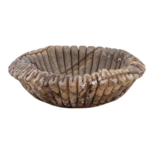 Brown Marble Bowl 15 in Wide