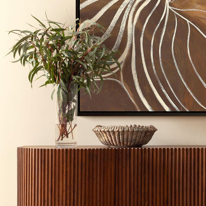 Brown Marble Bowl 15 in Wide