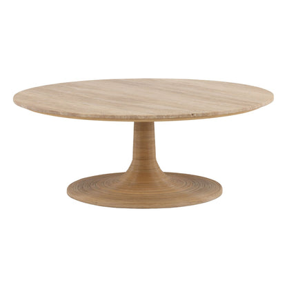 Natural Travertine, Cane and Iron Table 42 in Wide
