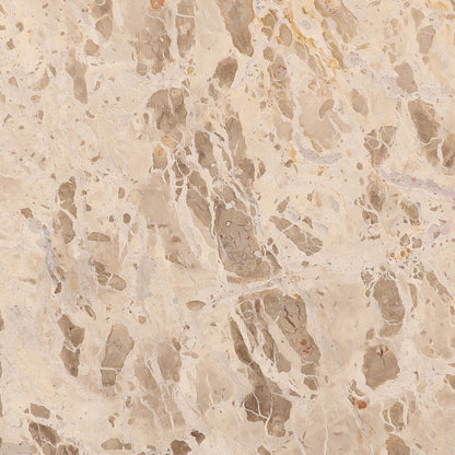 Beige and Natural Tendu Marble and Mango Wood Table 54 in Wide