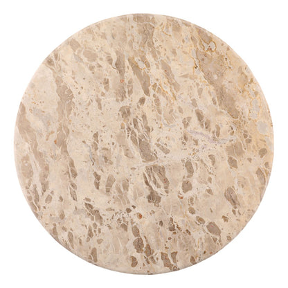 Beige and Natural Tendu Marble and Mango Wood Table 54 in Wide