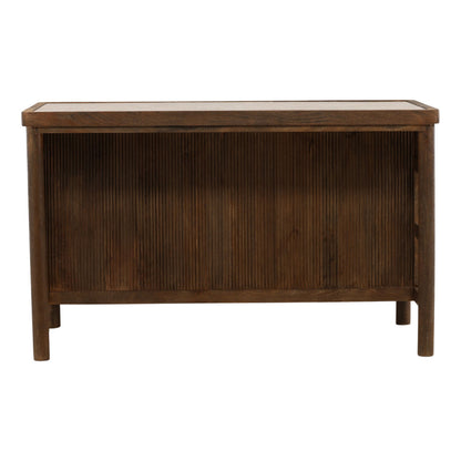 Beige and Brown Tendu Marble and Mango Wood Island 60 in Wide