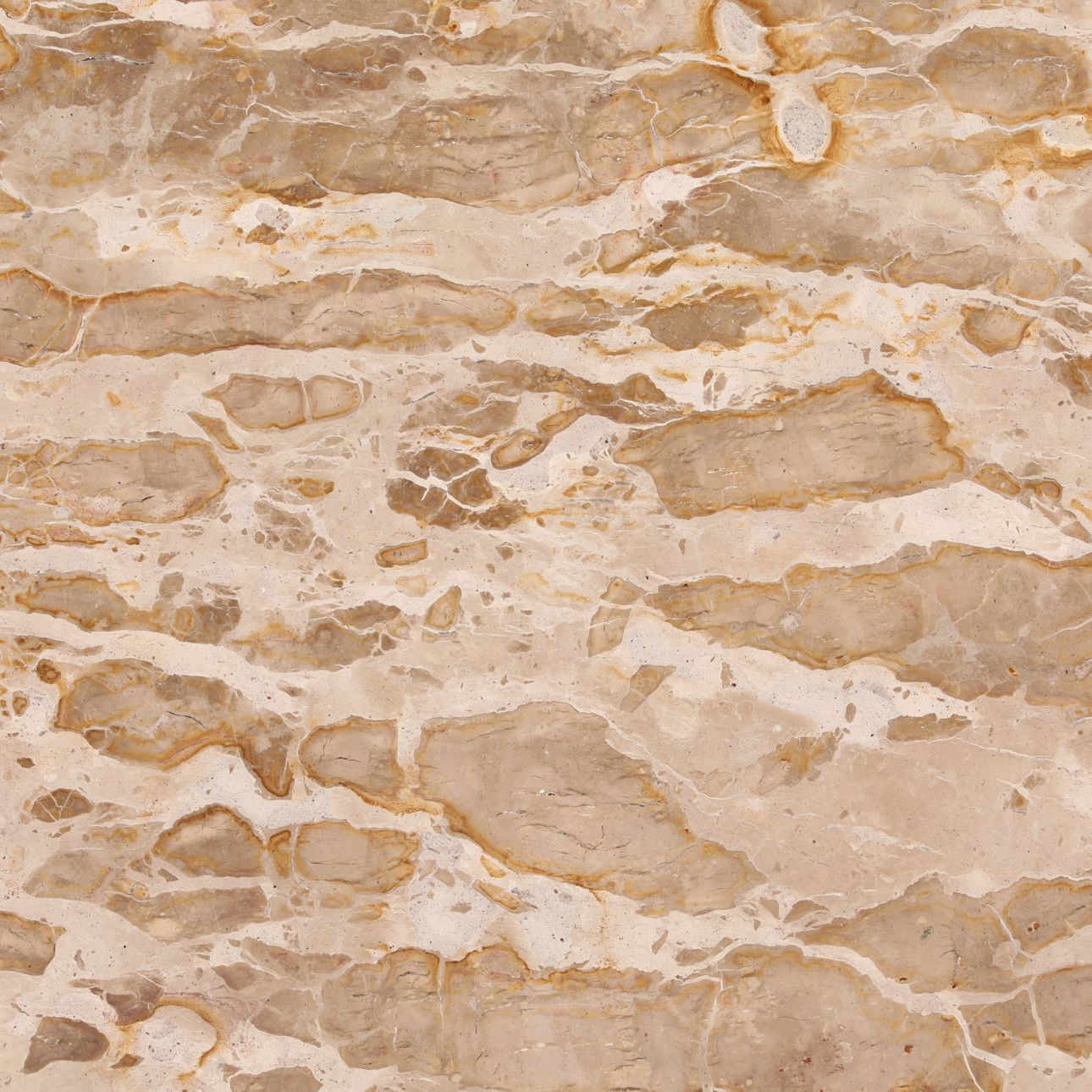 Beige and Brown Tendu Marble and Mango Wood Island 60 in Wide