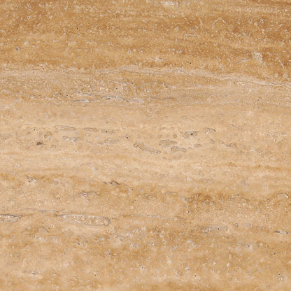 Natural and Black Travertine and Iron Table 18 in Wide