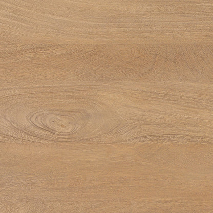 Slatefell coffee table side profile highlighting low 16-inch height and solid wood legs