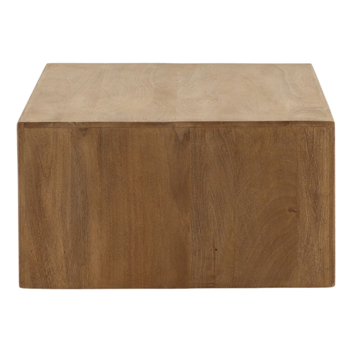 Slatefell 48-inch mango wood coffee table styled in a living room setting