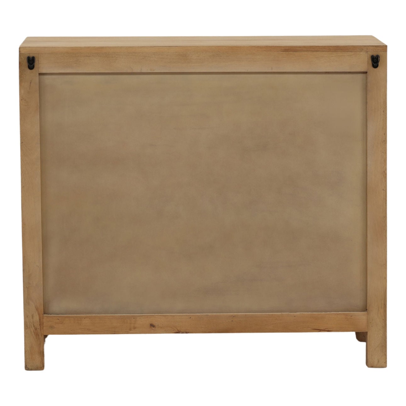 Natural Mango Wood and Leather Sideboard 38 in Wide