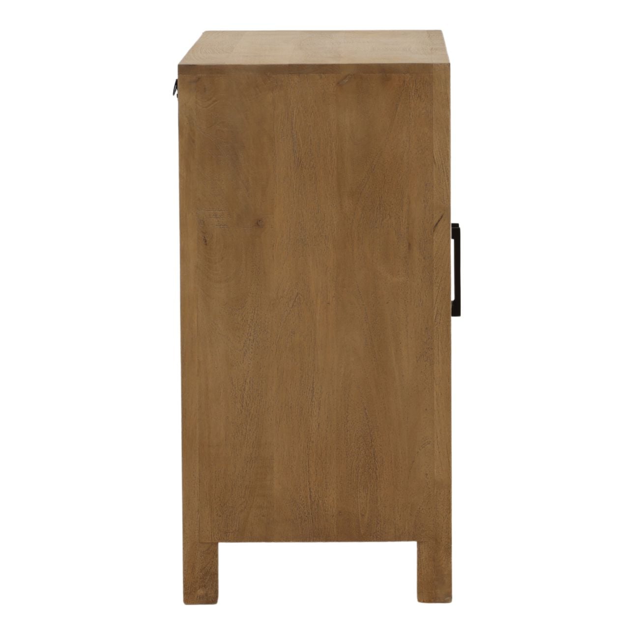Natural Mango Wood and Leather Sideboard 38 in Wide