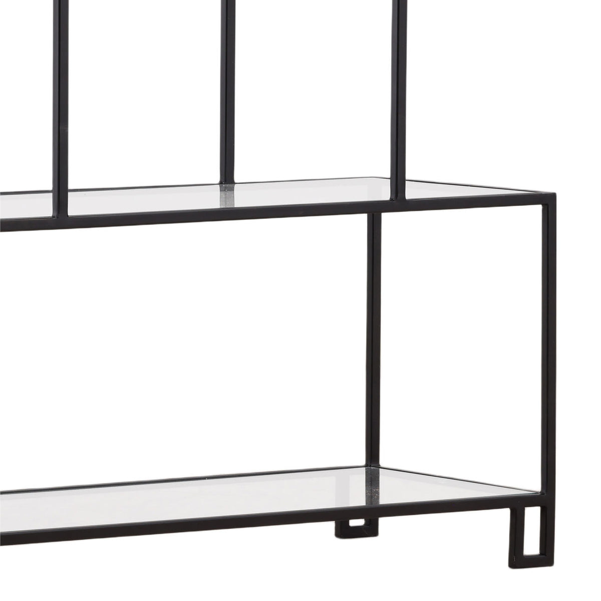 Elevated Iron and Glass Bookcases & Shelving