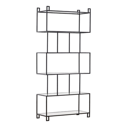 Elevated Iron and Glass Bookcases & Shelving