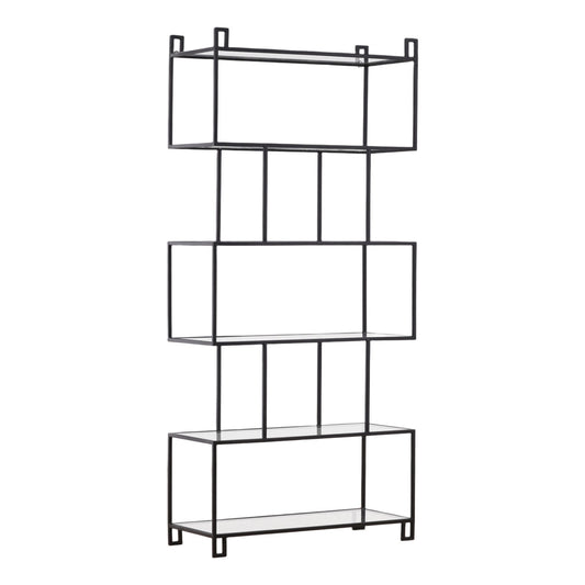 Elevated Iron and Glass Bookcases & Shelving