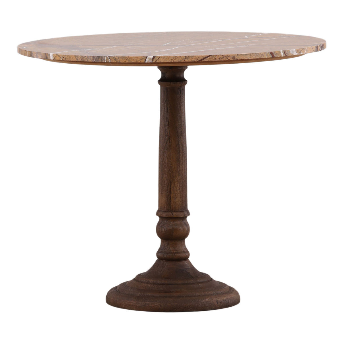 Signature Orange Bidasar Marble and Teak Wood Home Accent