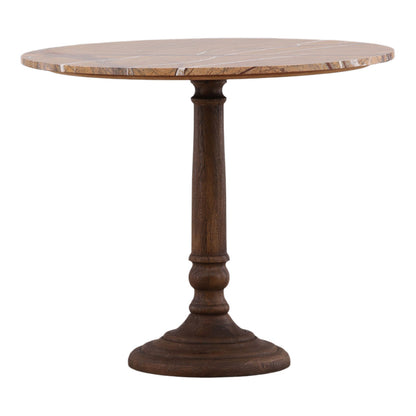 Signature Orange Bidasar Marble and Teak Wood Home Accent