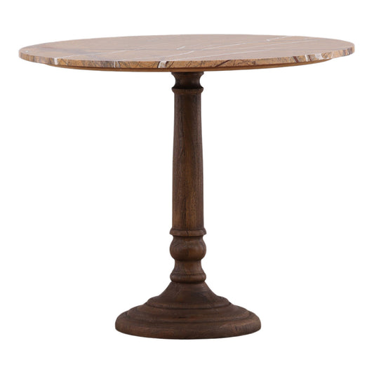 Signature Orange Bidasar Marble and Teak Wood Home Accent