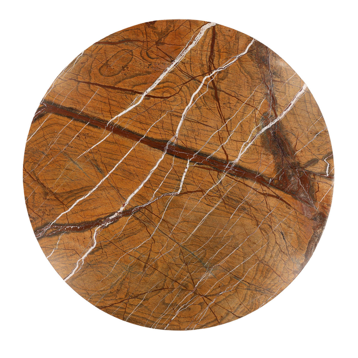Signature Orange Bidasar Marble and Teak Wood Home Accent