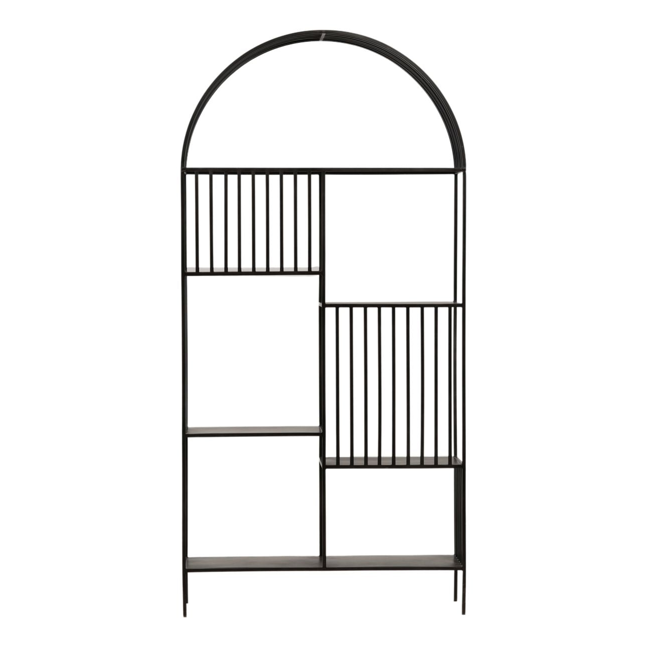 Black Gunmetal Finish Iron Bookcase 39 in Wide