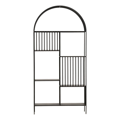 Black Gunmetal Finish Iron Bookcase 39 in Wide