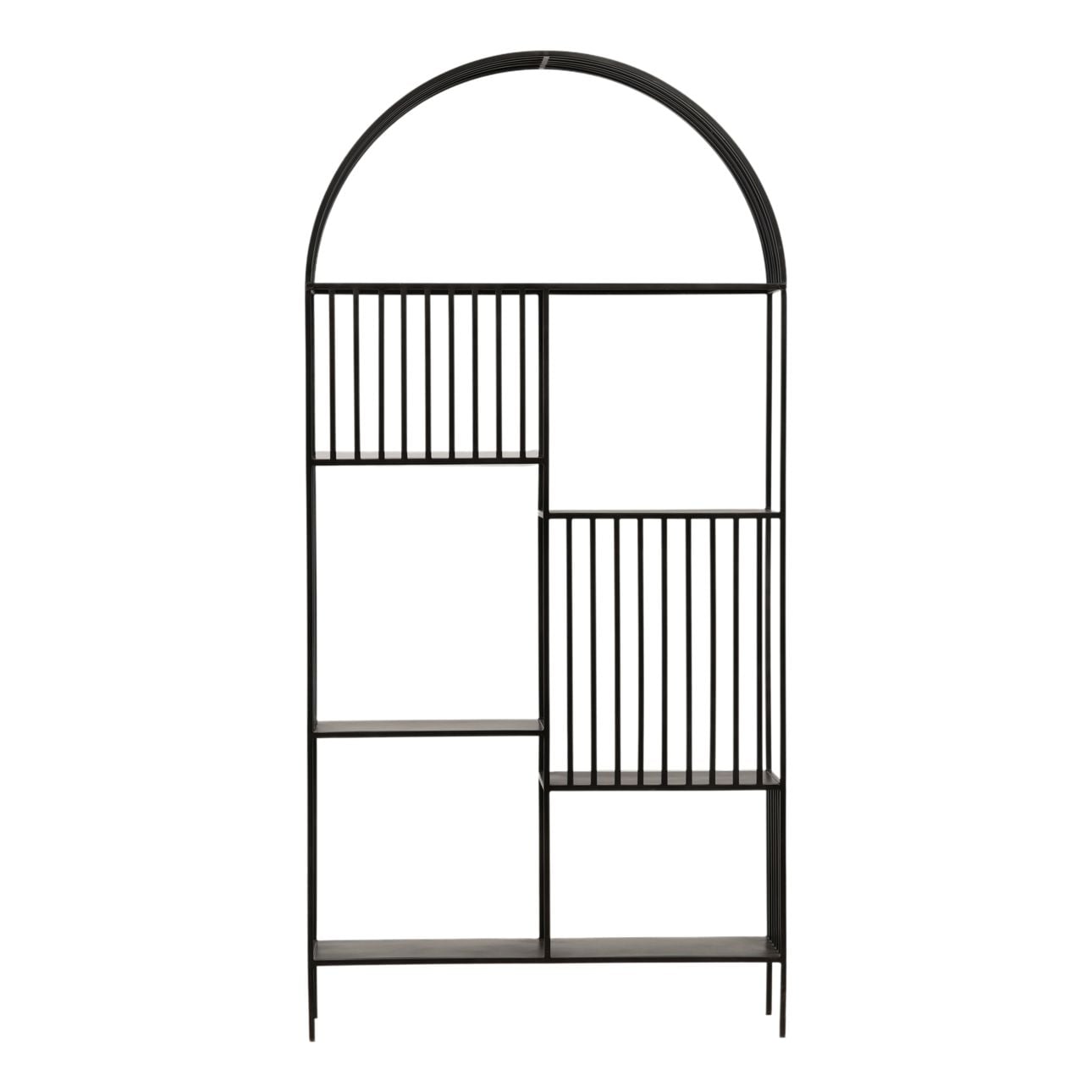 Black Gunmetal Finish Iron Bookcase 39 in Wide