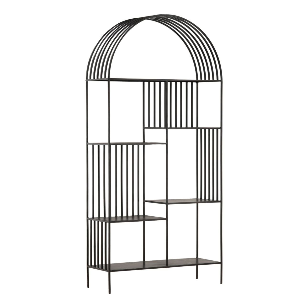 Black Gunmetal Finish Iron Bookcase 39 in Wide