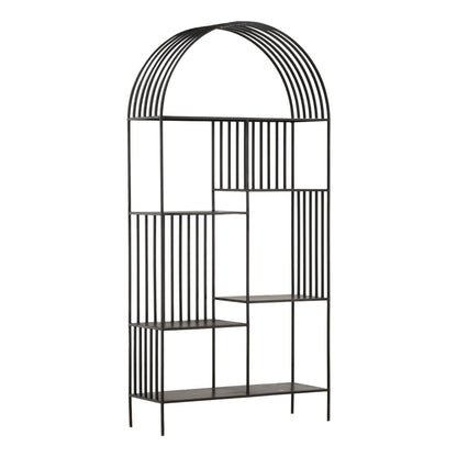 Black Gunmetal Finish Iron Bookcase 39 in Wide