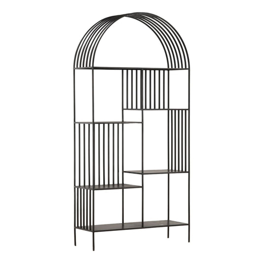 Black Gunmetal Finish Iron Bookcase 39 in Wide