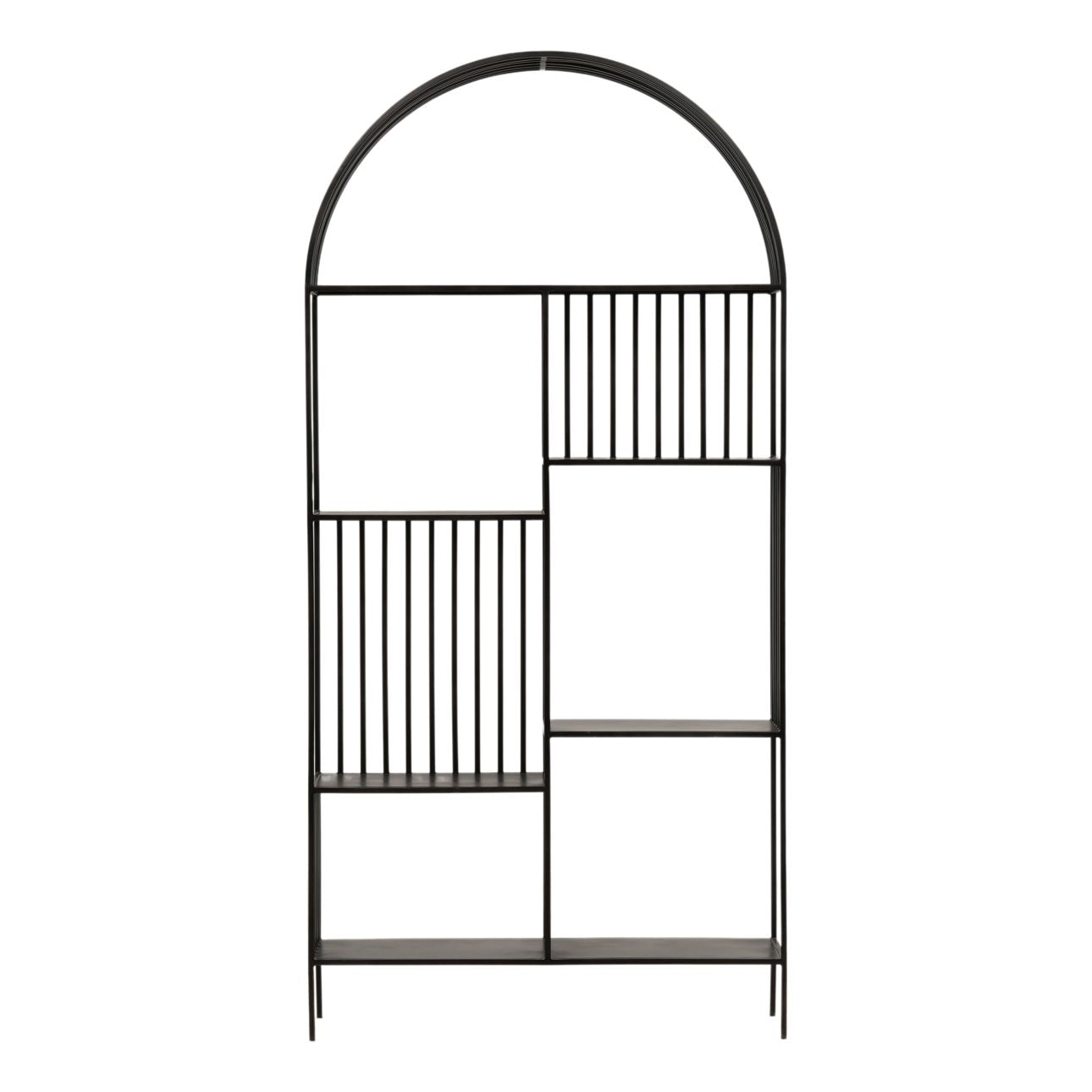 Black Gunmetal Finish Iron Bookcase 39 in Wide