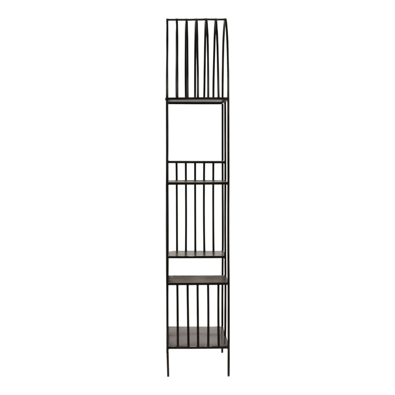 Black Gunmetal Finish Iron Bookcase 39 in Wide