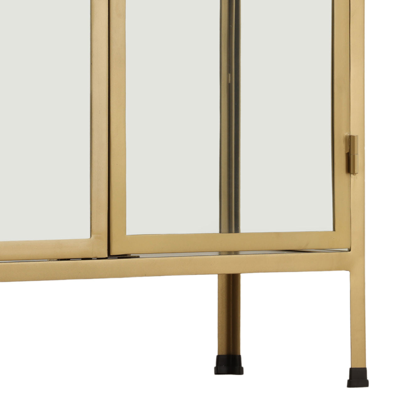 Brass Iron Frame and Glass Doors Cabinet 32 in Wide