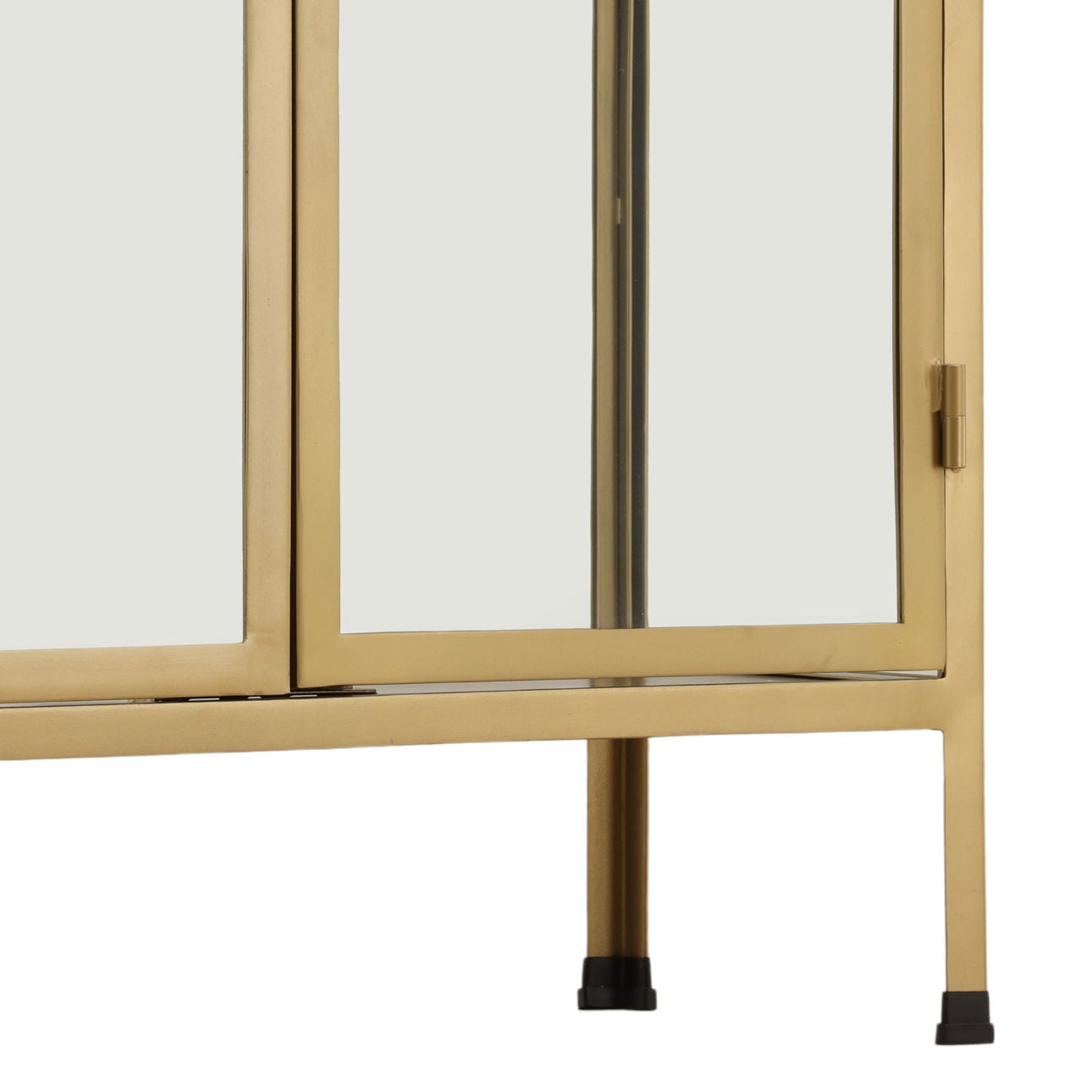 Brass Iron Frame and Glass Doors Cabinet 32 in Wide