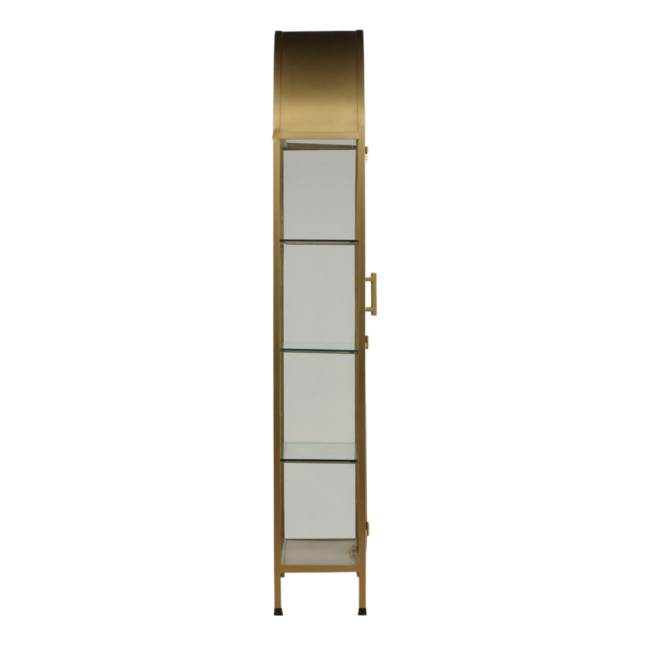 Brass Iron Frame and Glass Doors Cabinet 32 in Wide