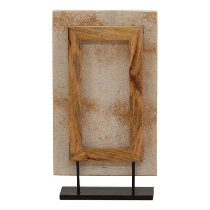 Artisan Travertine Marble and Iron Wall Decor