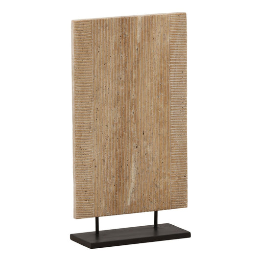 Artisan Travertine Marble and Iron Wall Decor