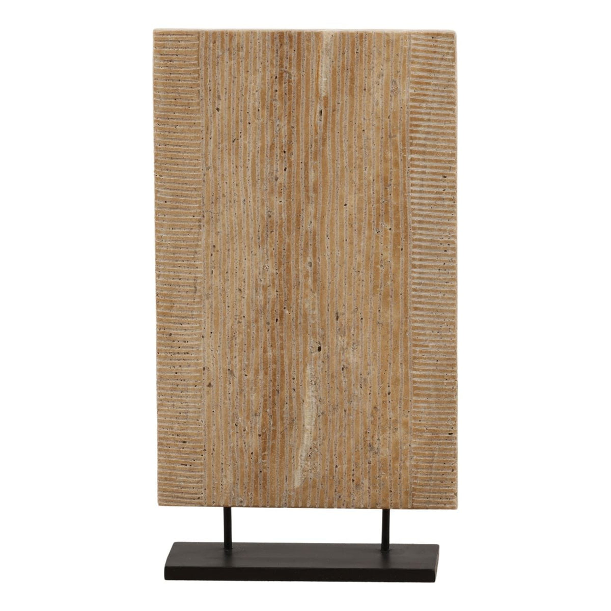 Artisan Travertine Marble and Iron Wall Decor