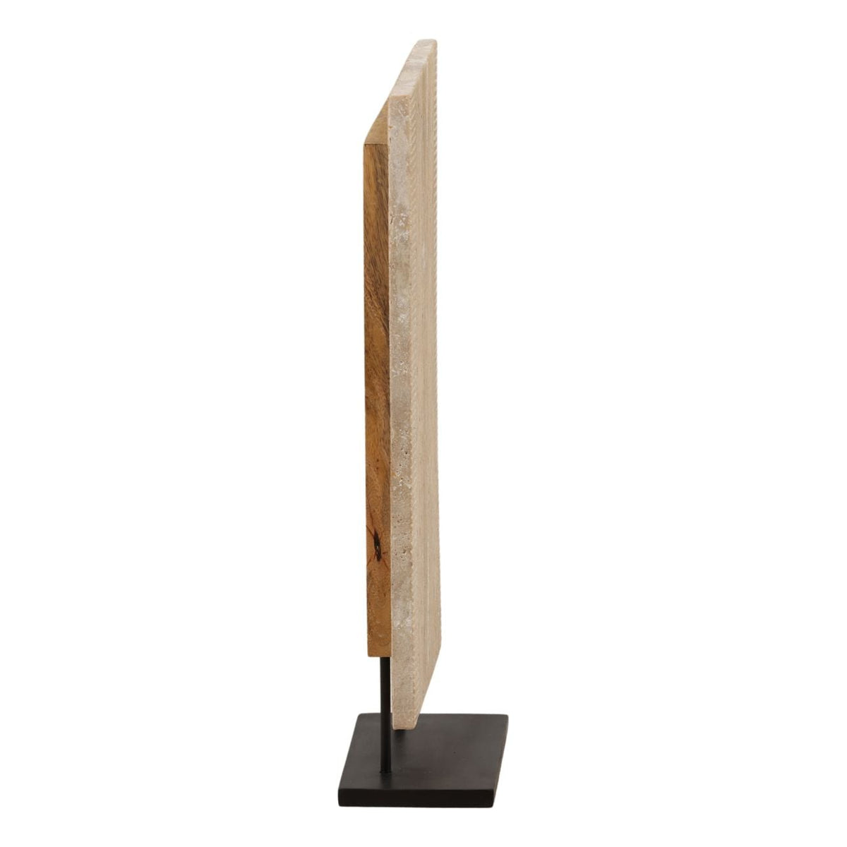 Artisan Travertine Marble and Iron Wall Decor