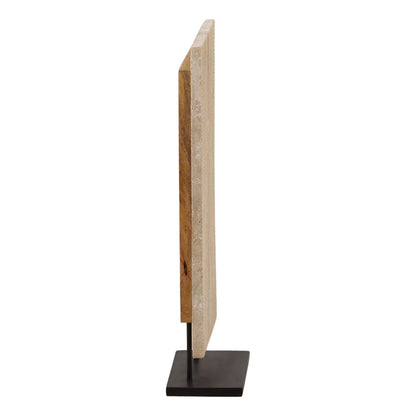 Artisan Travertine Marble and Iron Wall Decor